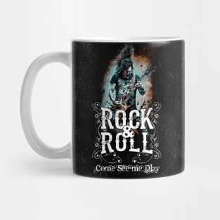 Rock and Roll: Come See Me Play! No. 1 on a Dark Background Mug